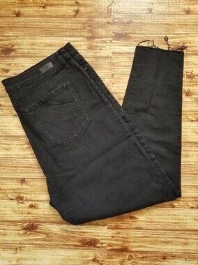 Sofia Jeans by Vergara Black Jeans Raw Hem Skinny Ankle Size 18 Comfort Stretch